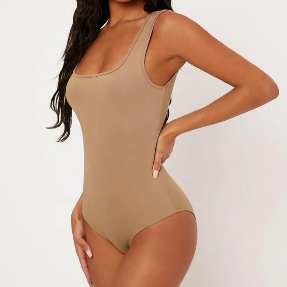 Solid wide strap bodysuit